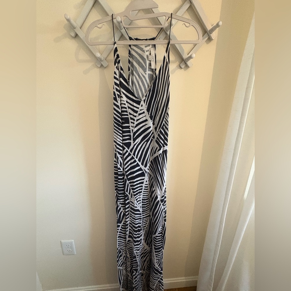 LOFT Black and White Sleeveless Maxi